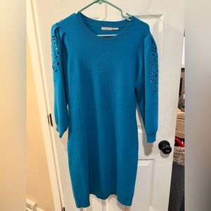ESQUALO Teal Long Sleeve Dress